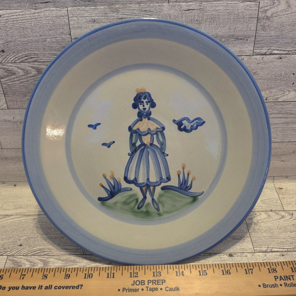 M.A. Hadley‎ Vintage Pottery 11" Dinner Plate Farmers Wife Signed #2